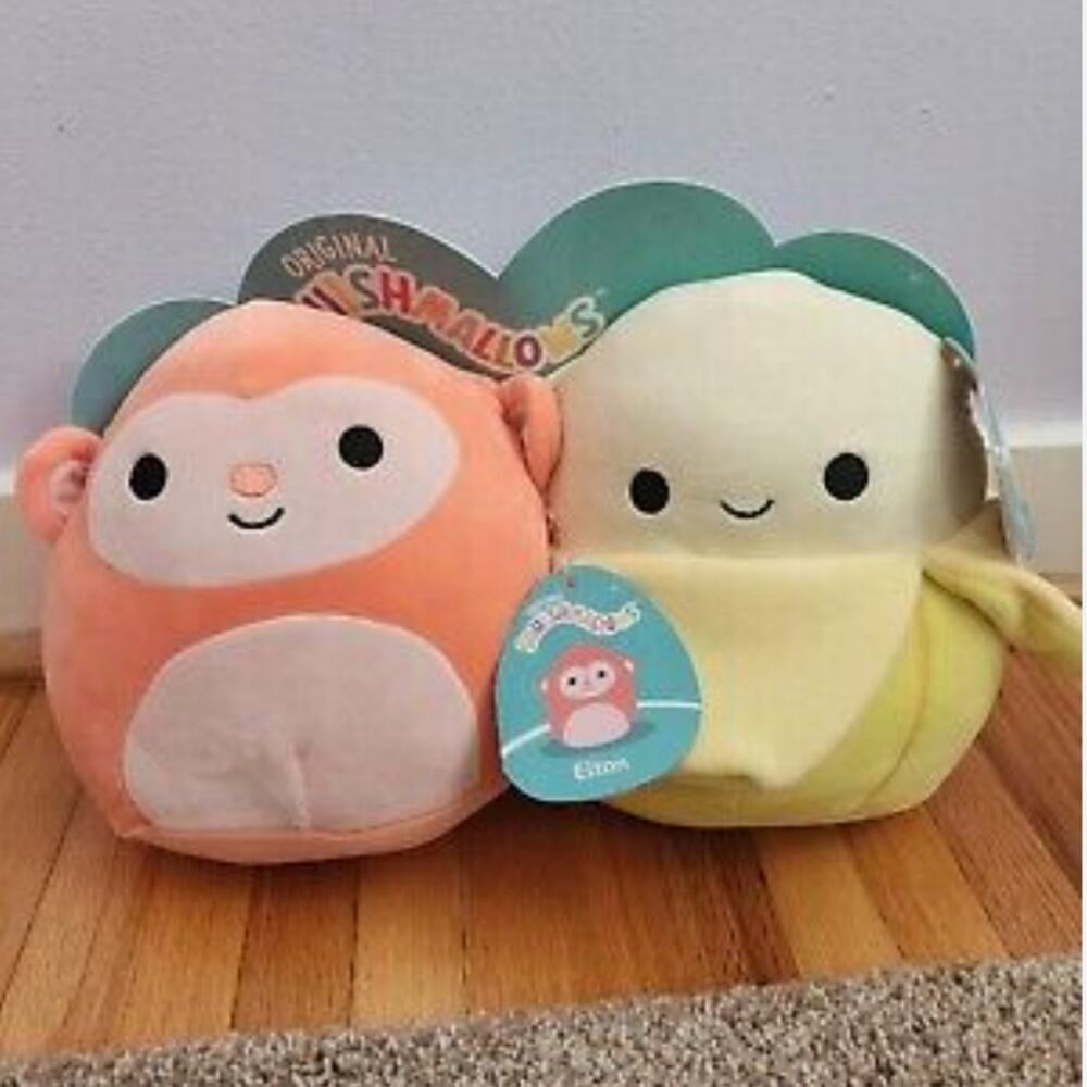 Squishmallows‎ 8” Perfect Pairs - Elton Monkey & Junie Banana - US EXCLUSIVE